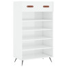 Mueble zapatero madera contrachapada blanco brillo 60x35x105 cm 2