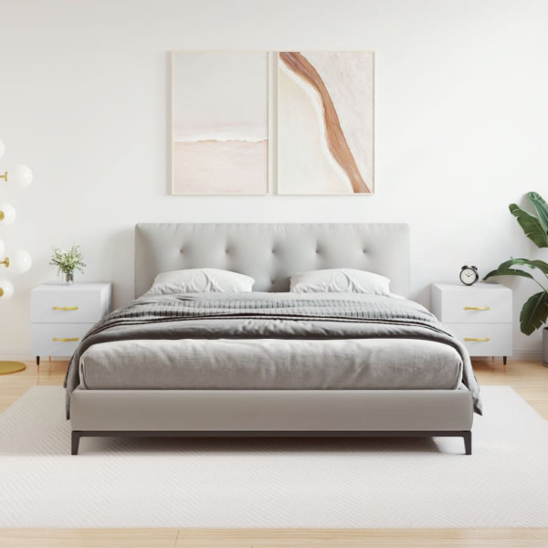 Mesitas de noche 2 uds madera ingeniería blanco 40x35x47.5 cm D