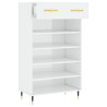 Mueble zapatero madera contrachapada blanco brillo 60x35x105 cm 5
