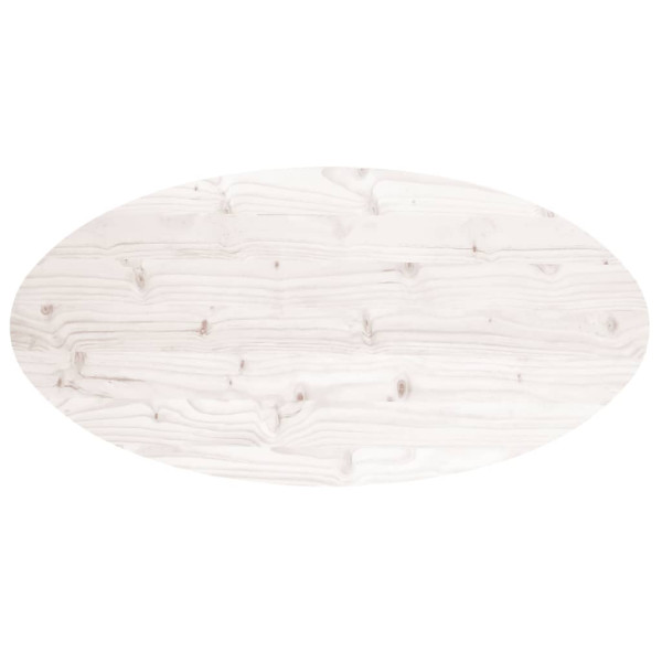 Tablero de mesa ovalado madera maciza pino blanco 100x50x2.5 cm M 4