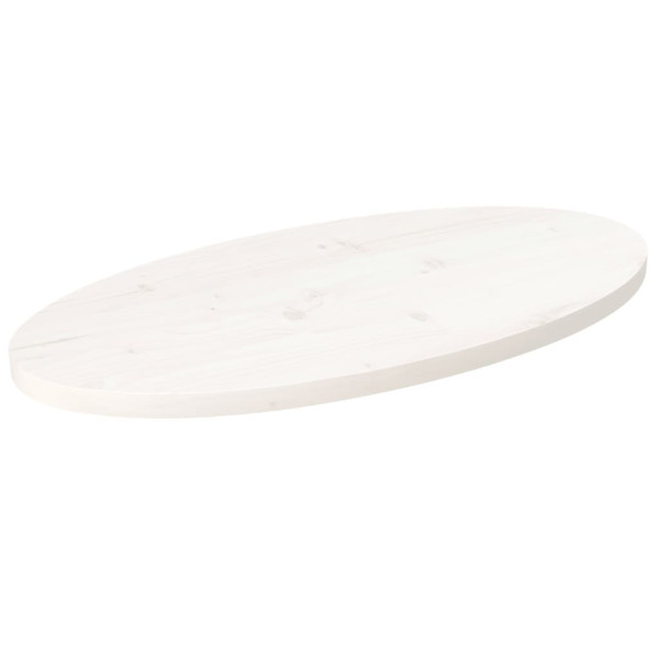 Tablero de mesa ovalado madera maciza pino blanco 70x35x2.5 cm D