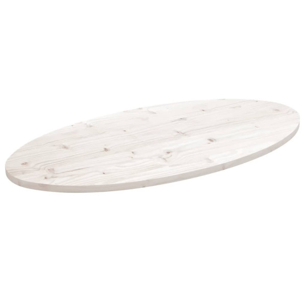 Tablero de mesa ovalado madera maciza pino blanco 90x45x2.5 cm D