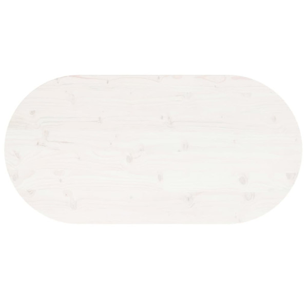 Tampo de mesa oval 100x50x2.5 cm madeira de pinho maciça branco M 4