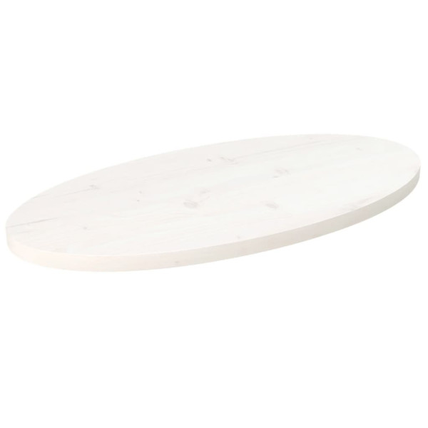 Tablero de mesa ovalado madera maciza pino blanco 80x40x2.5 cm D