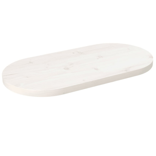 Tablero de mesa ovalado madera maciza pino blanco 80x40x2.5 cm D