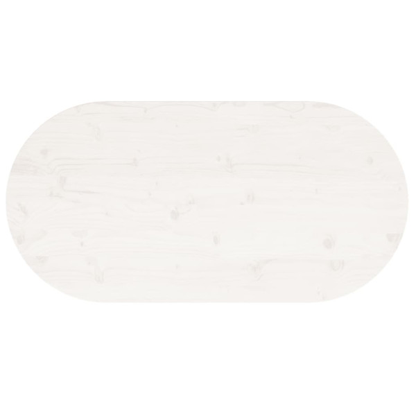 Tampo de mesa oval 90x45x2.5 cm madeira de pinho maciça branco M 4