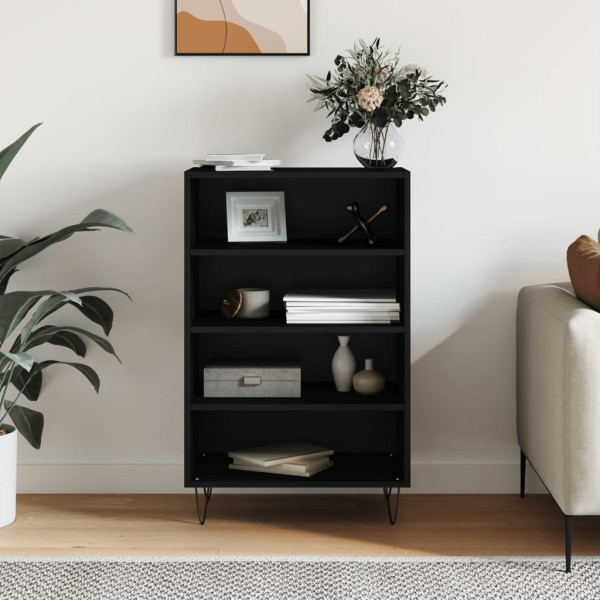 Aparador alto madera de ingeniería negro 57x35x90 cm D