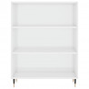 Estante 69.5x32.5x90 cm derivados de madeira branco brilhante 4