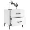 Mesita noche 2 uds madera ingeniería blanco brillo 40x35x47.5cm 3