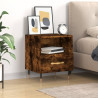 Mesita de noche madera ingeniería roble ahumado 40x35x47.5 cm 1