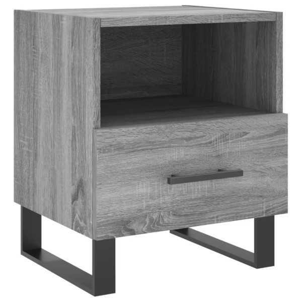Mesita de noche madera de ingeniería gris Sonoma 40x35x47.5 cm M 2