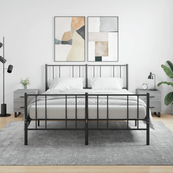 Mesitas noche 2 uds madera ingeniería gris Sonoma 40x35x47.5 cm D