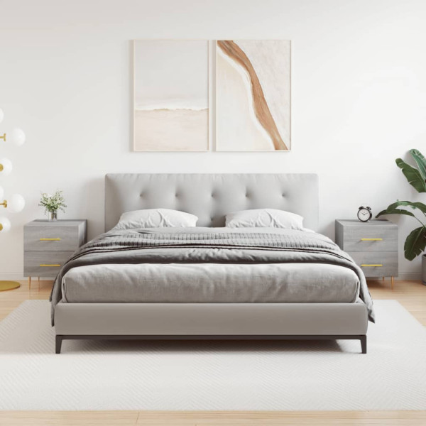 Mesitas noche 2 uds madera ingeniería gris Sonoma 40x35x47.5 cm D