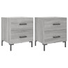Mesas de cabeceira 2 pcs derivados de madeira sonoma cinza 2