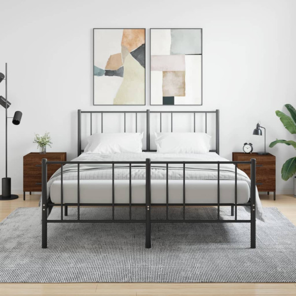 Mesita noche 2 uds madera ingeniería marrón roble 40x35x47.5 cm D