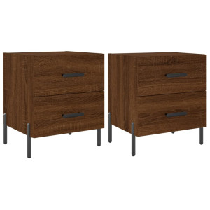 Mesa de cabeceira 2 pcs derivados de madeira carvalho castanho H