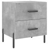 Mesita noche 2 uds madera ingeniería gris hormigón 40x35x47.5cm 5
