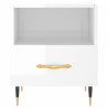 Mesa de cabeceira derivados de madeira branco brilhante 4