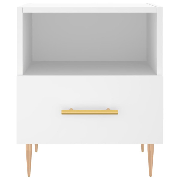 Mesa de cabeceira em madeira de engenharia branca 40x35x47,5 cm M 4