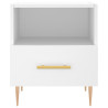 Mesa de cabeceira em madeira de engenharia branca 40x35x47,5 cm 4