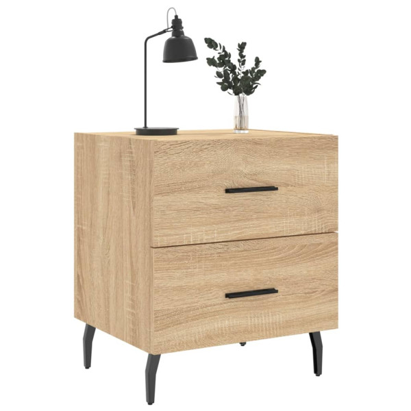 Mesita noche 2 uds madera ingeniería roble Sonoma 40x35x47.5 cm M 3