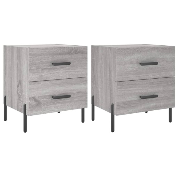 Mesas de cabeceira 2 pcs derivados de madeira sonoma cinza M 2