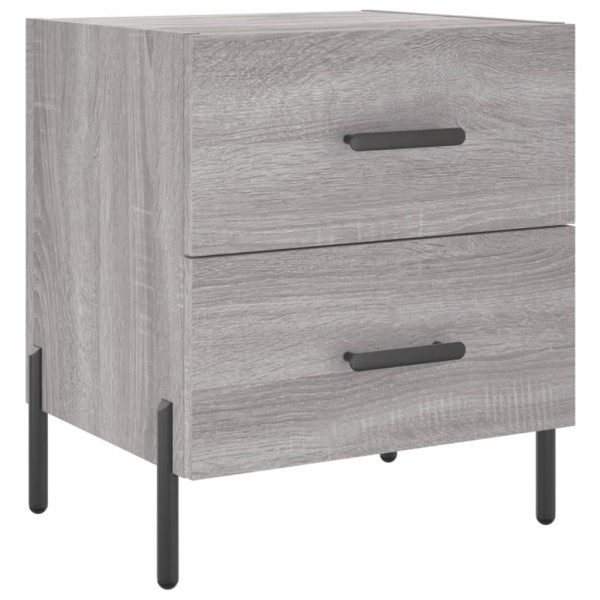 Mesitas noche 2 uds madera ingeniería gris Sonoma 40x35x47.5 cm M 5