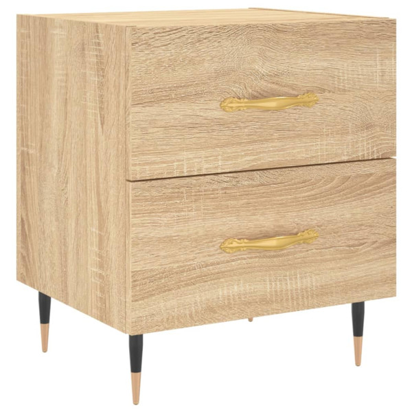 Mesita noche 2 uds madera ingeniería roble Sonoma 40x35x47.5 cm M 5