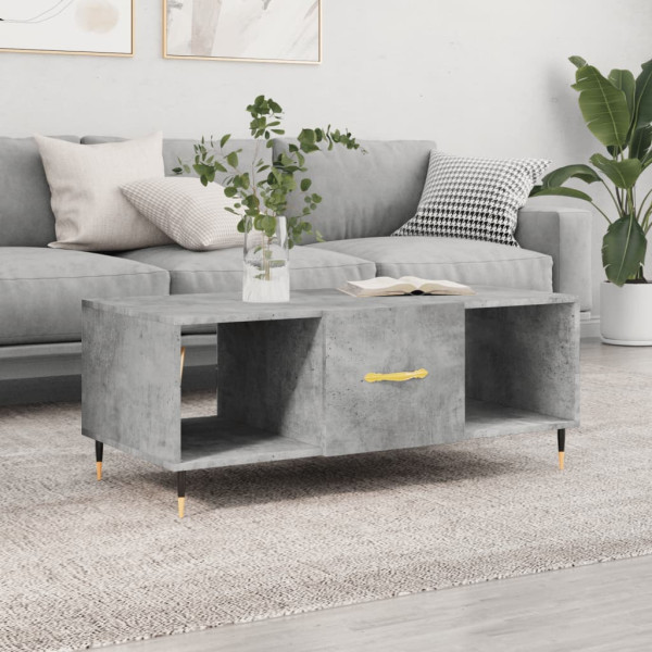 Mesa de centro madera contrachapada gris hormigón 102x50x40 cm D
