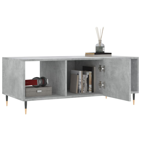 Mesa de centro madera contrachapada gris hormigón 102x50x40 cm M 4
