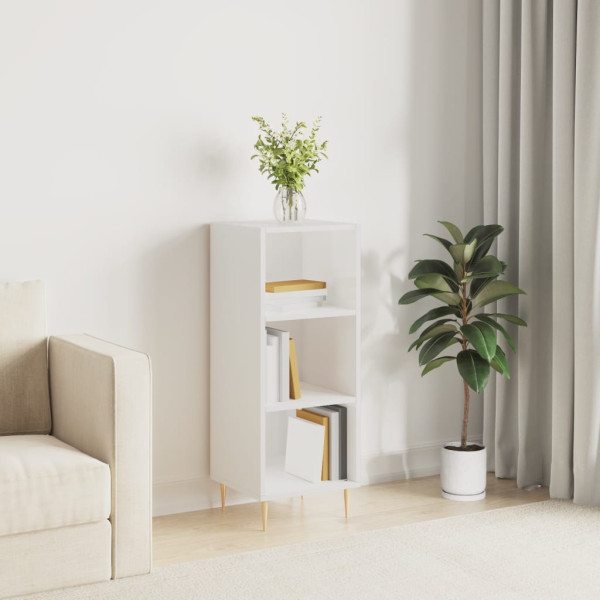 Aparador madera de ingeniería blanco brillante 34.5x32.5x90 cm D