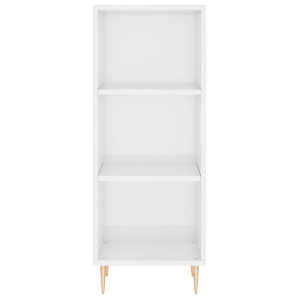 Aparador madera de ingeniería blanco brillante 34.5x32.5x90 cm M 4