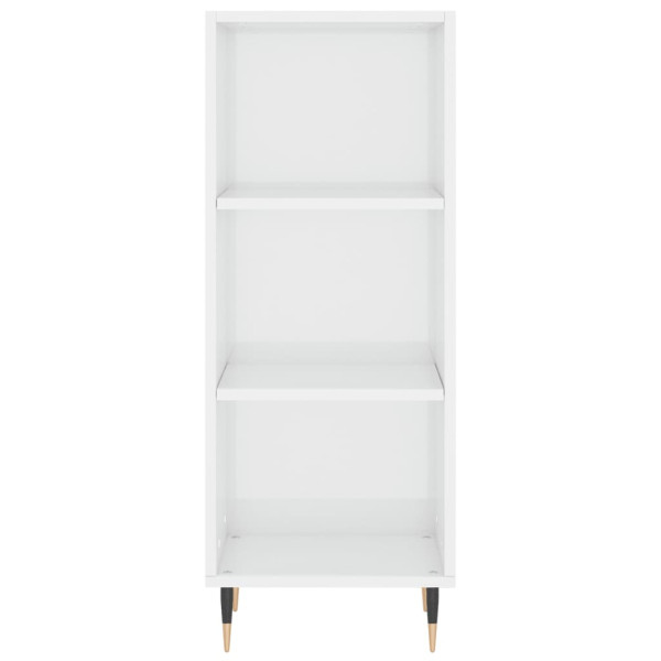 Aparador madera de ingeniería blanco brillante 34.5x32.5x90 cm M 4