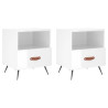 Mesas de cabeceira 2pcs derivados de madeira branco brilhante 2