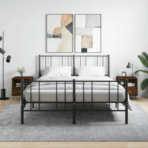 Mesita noche 2 uds madera ingeniería marrón roble 40x35x47.5 cm D