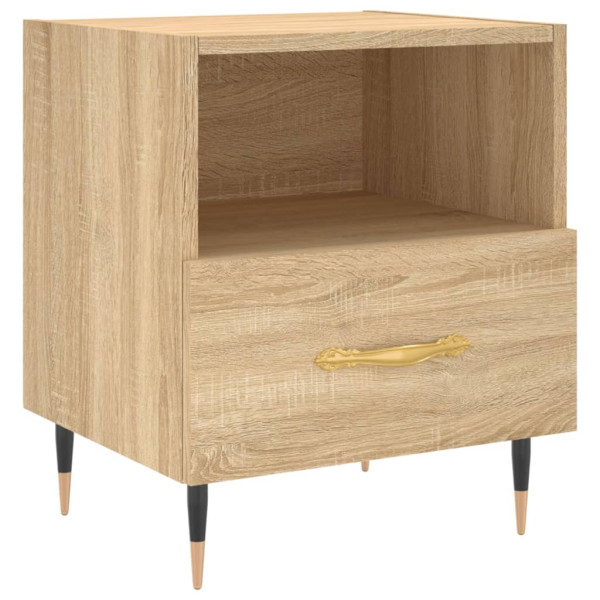 Mesita noche 2 uds madera ingeniería roble Sonoma 40x35x47.5 cm M 5