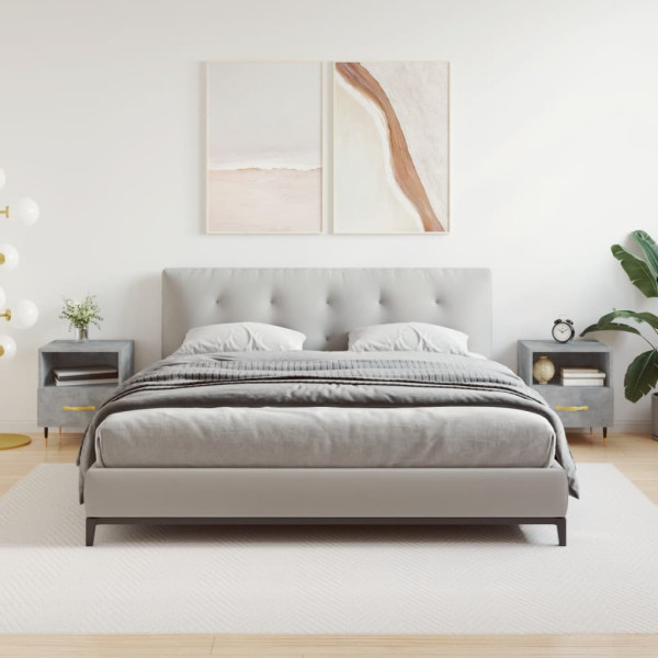 Mesita noche 2 uds madera ingeniería gris hormigón 40x35x47.5cm D