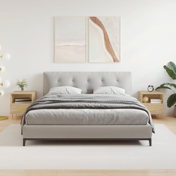 Mesita noche 2 uds madera ingeniería roble Sonoma 40x35x47.5 cm D