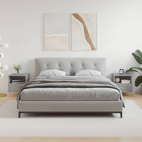 Mesita noche 2 uds madera ingeniería gris hormigón 40x35x47.5cm D