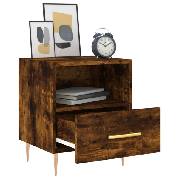 Mesita noche 2 uds madera ingeniería roble ahumado 40x35x47.5cm M 4