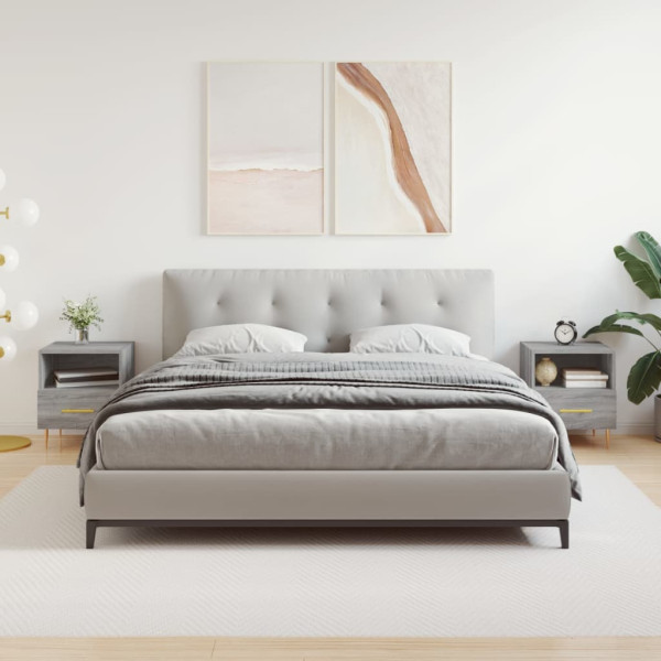 Mesitas noche 2 uds madera ingeniería gris Sonoma 40x35x47.5 cm D