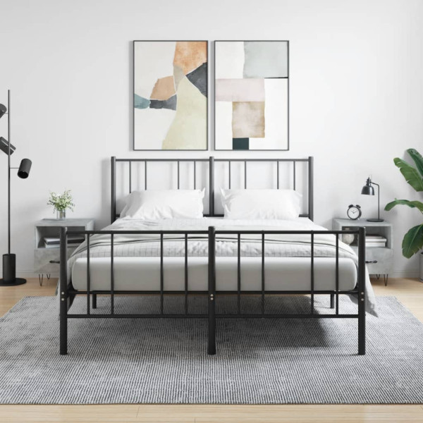 Mesita noche 2 uds madera ingeniería gris hormigón 40x35x47.5cm D