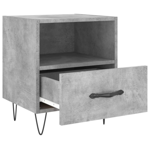 Mesita noche 2 uds madera ingeniería gris hormigón 40x35x47.5cm M 5