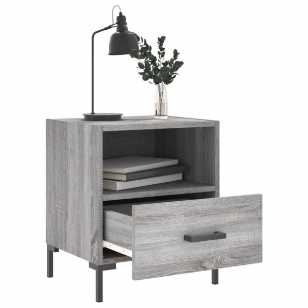 Mesitas noche 2 uds madera ingeniería gris Sonoma 40x35x47.5 cm M 3