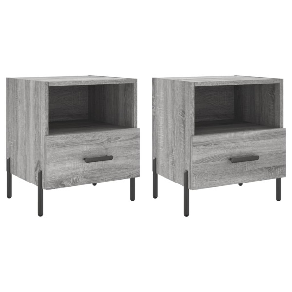 Mesas de cabeceira 2 pcs derivados de madeira sonoma cinza M 2