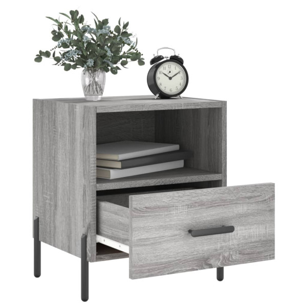 Mesitas noche 2 uds madera ingeniería gris Sonoma 40x35x47.5 cm M 3