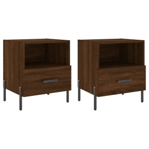 Mesa de cabeceira 2 pcs derivados de madeira carvalho castanho H