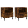 Mesa de cabeceira 2 pcs derivados de madeira carvalho fumado 2