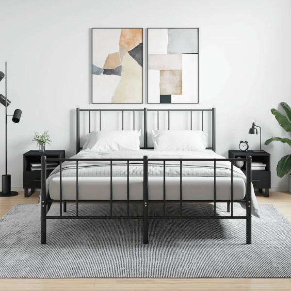 Mesitas de noche 2 uds madera ingeniería negro 40x35x47.5 cm D