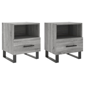 Mesitas noche 2 uds madera ingeniería gris Sonoma 40x35x47.5 cm H